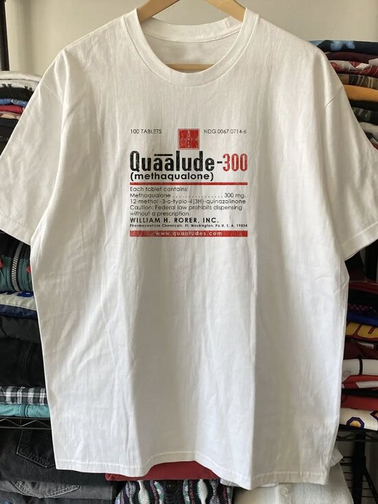 Memoriesrus E Other - 90s Quaalude Pill Promo Washed White Tee
